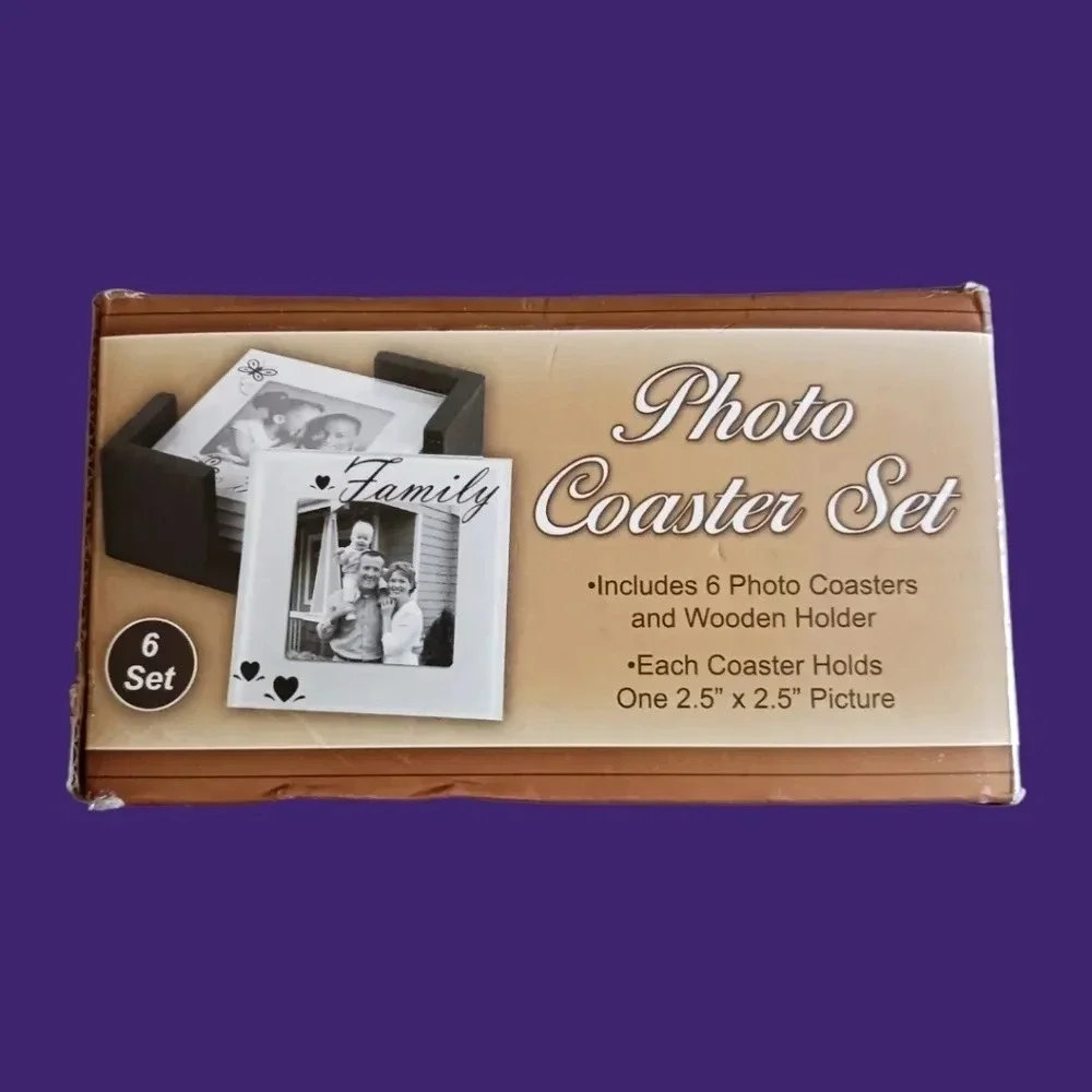 Photo glass coaster set of 6